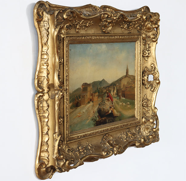 Italian School, Man and Woman with Cat, 19th Century 32W X 26.5H