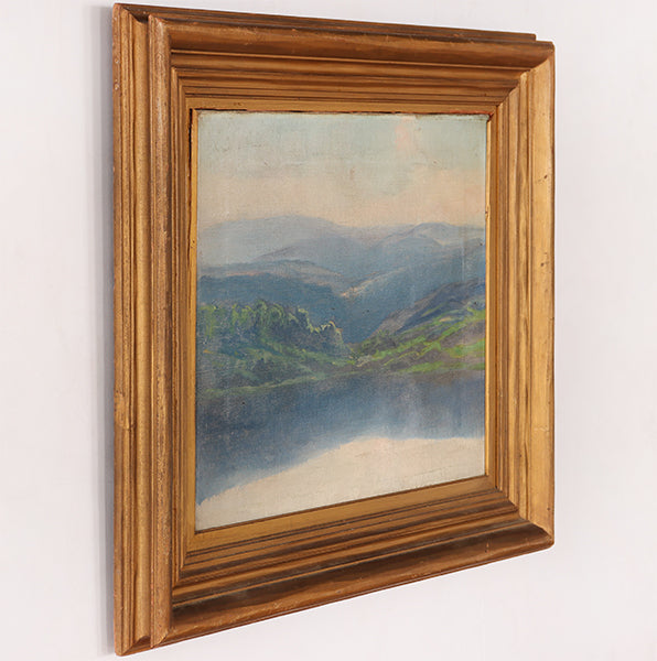 Hudson River School Mountain Landscape with Lake 24W x 21H - Cleared Art