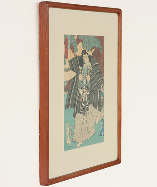 Antique Woodblock from a Kabuki Play 19th Century 17W x 21H - Cleared Art