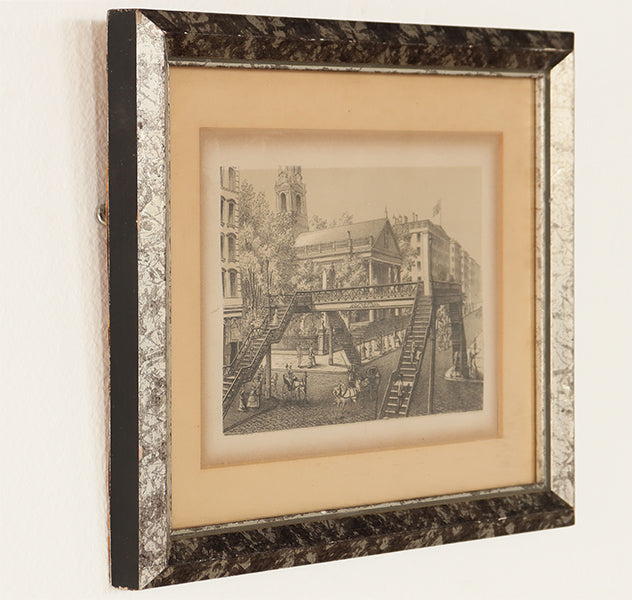 Set of 3 Architecture Lithographs of Manhattan, 19th Century 10.5W x 8.25H - Cleared Art