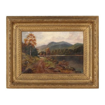 Scottish School Loch Katrine Landscape 19th c. 26.5W x 20.75H