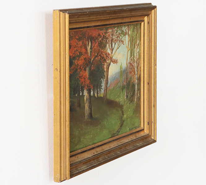 Antique American Impressionist Fall Landscape 22W x 17H - Cleared