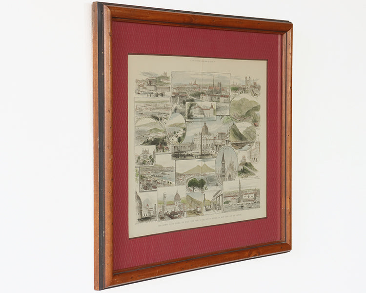 Antique Collage of London Lithograph 28W x 22H - Cleared