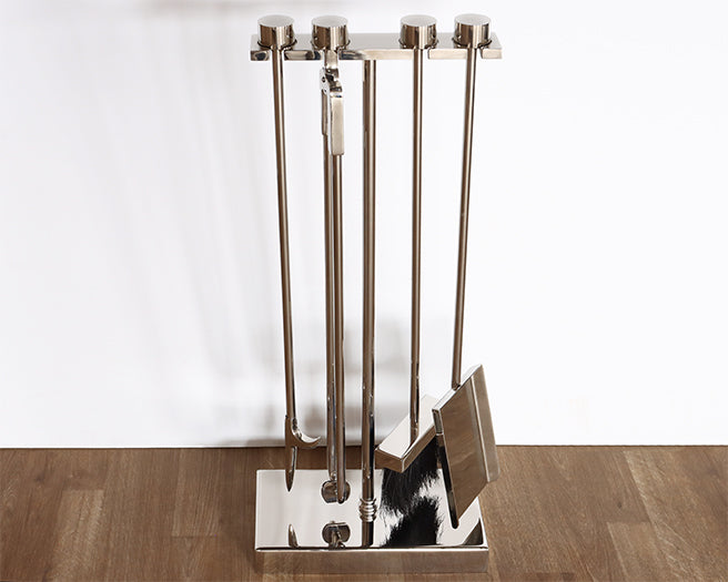 Luxury Nickel Finish Fire Tools - Cleared
