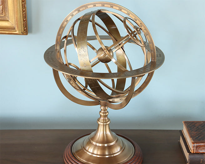 Etched Brass Armillary - Cleared