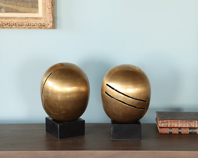 Brass Circular Objects Set Of 2 - Cleared