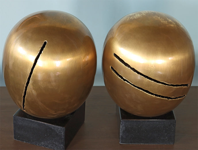 Brass Circular Objects Set Of 2 - Cleared