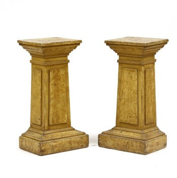 Pair of Faux Grain Painted Pedestals Early 20th c.