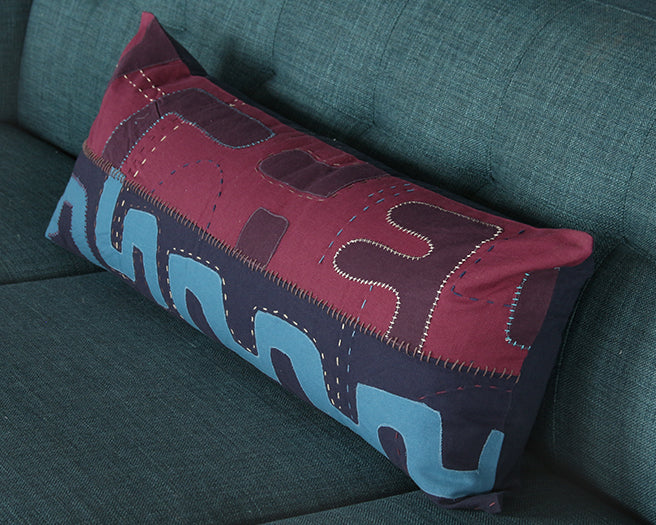 Blue Purple Geometric Lumbar Pillow - Cleared