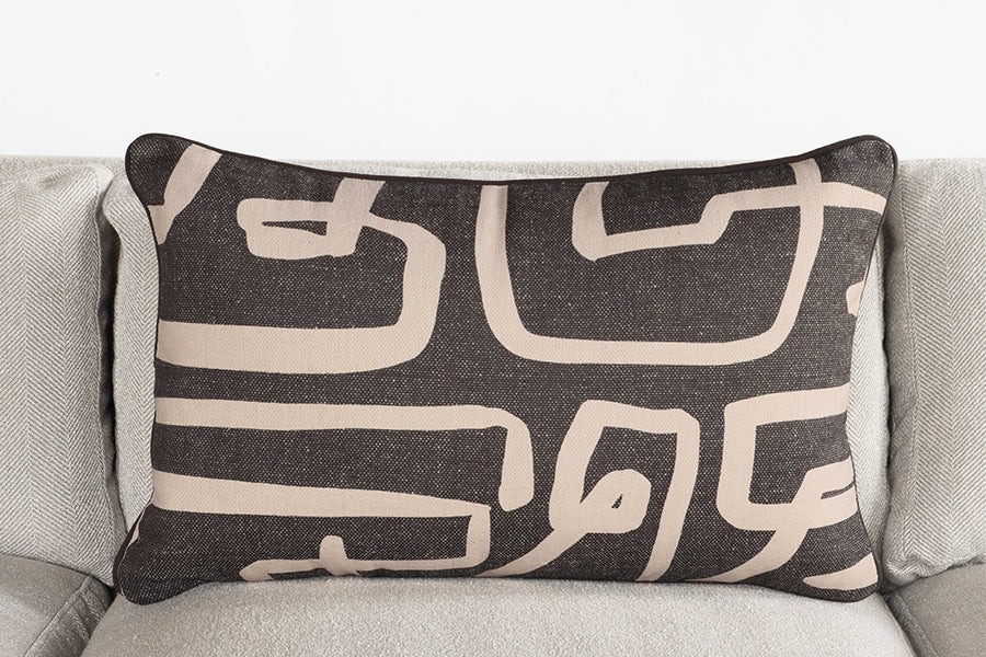 Charcoal Grey Abstract Design Pillow - Cleared