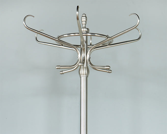 Curved Pewter Finish Coatrack - Cleared