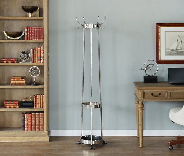 Nickel Coatrack With Drip Tray - Cleared