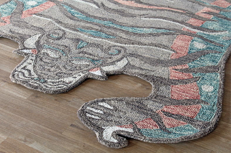 5' X 7'6" Berry Tiger Rug - Cleared
