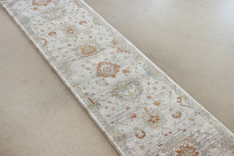 2'6" x 10' Oatmeal & Spice Persian Motif - Cleared