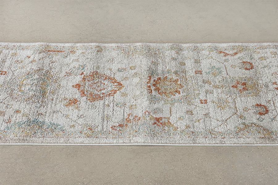 2'6" x 10' Oatmeal & Spice Persian Motif - Cleared