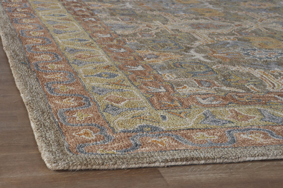 Walnut Multi Colored Wool Hooked Rug Cleared 9'3" X 13'