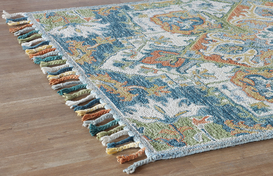 5'6 X 7'6" Blue Multicolored Rug - Cleared