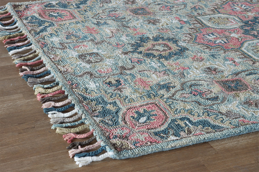 5'6 X 7'6" Light Blue Multicolored Rug - Cleared