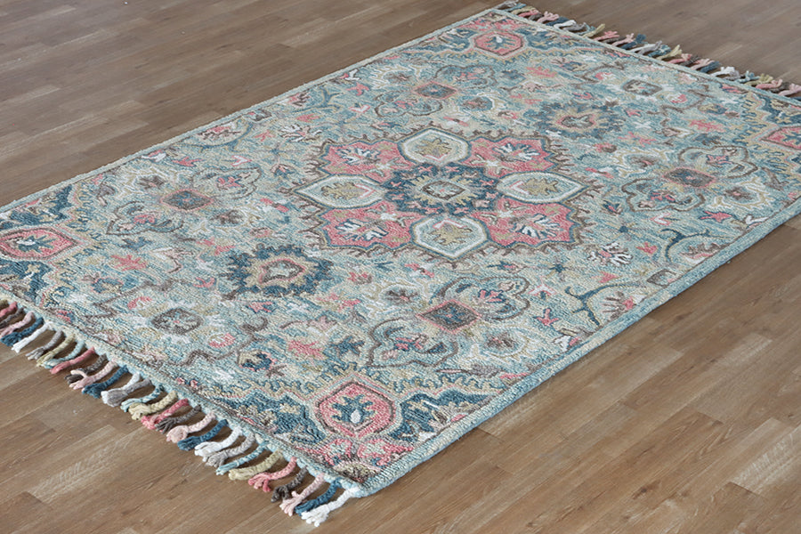 5'6 X 7'6" Light Blue Multicolored Rug - Cleared