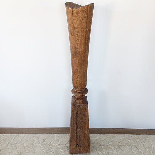 Tall Abstract Wood Sculpture --Cleared Decor