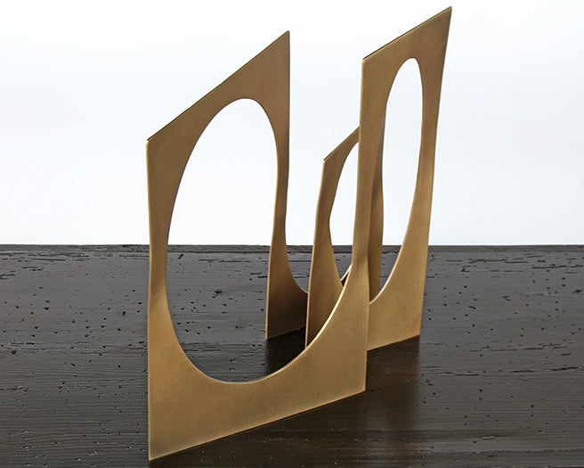 Overlapping Ovals Brass Sculpture - Cleared