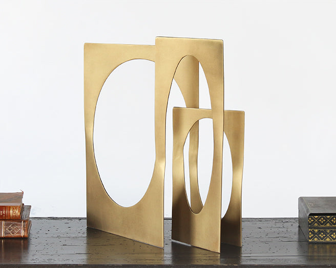 Overlapping Ovals Brass Sculpture - Cleared