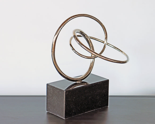Silver Geometric Squiggle Sculpture  - Cleared