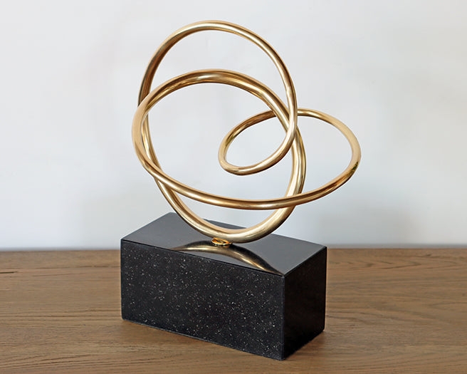 Gold Geometric Squiggle Sculpture  - Cleared