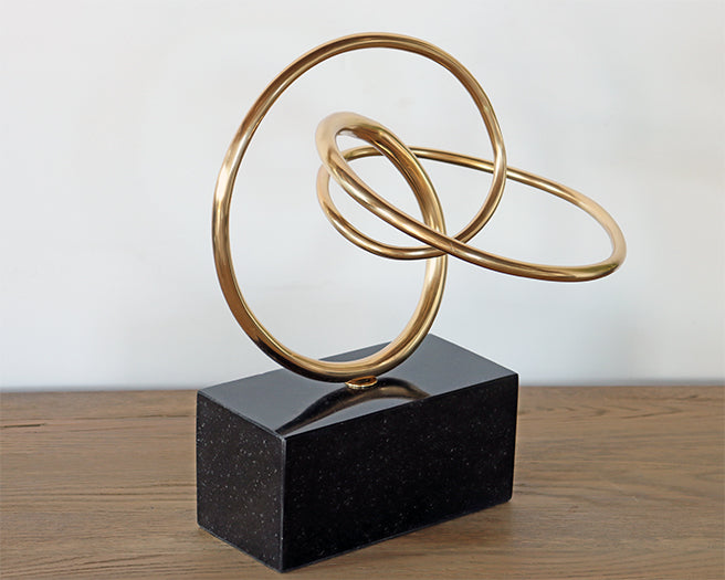 Gold Geometric Squiggle Sculpture  - Cleared