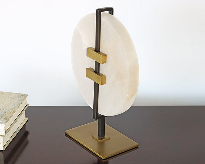 Alabaster Sculpture #1 w/ Brass and Bronze - Cleared