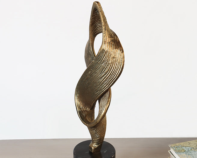 Abstract Antique Brass Infinity Sculpture - Cleared
