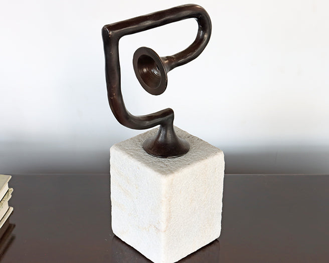 Abstract Bent Horn Sculpture - Cleared