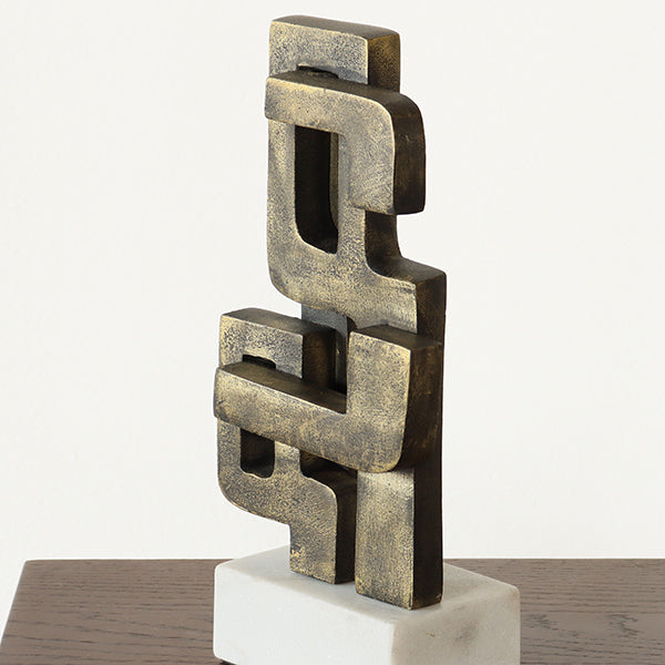Metal Aqueduct Sculpture on Marble Base - Cleared