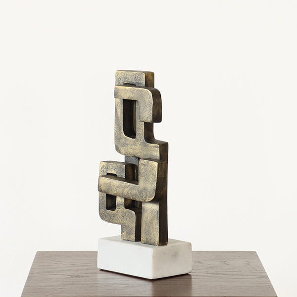 Metal Aqueduct Sculpture on Marble Base - Cleared