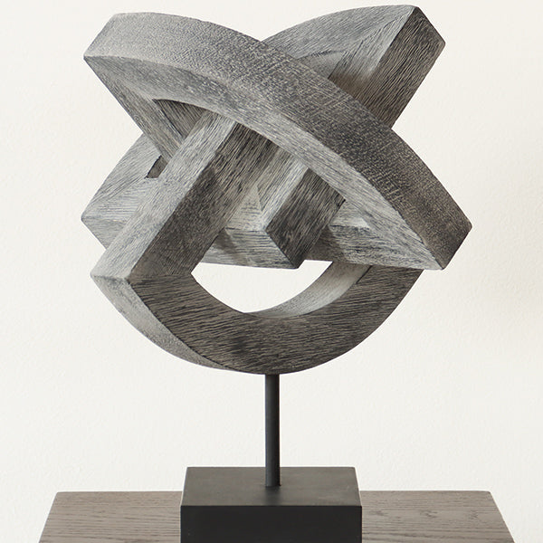 Weathered Grey Geometric Sculpture - Cleared