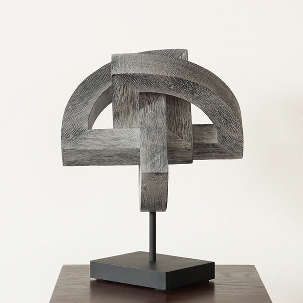 Weathered Grey Geometric Sculpture - Cleared