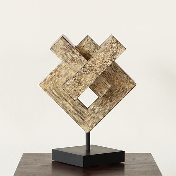 Pecan Geometric Sculpture - Cleared