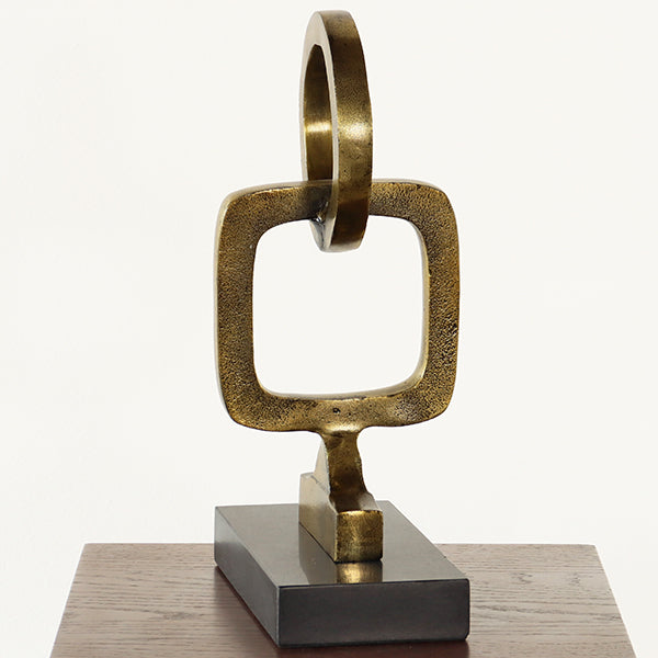 Gilded Aluminum Interlocking Sculpture - Cleared