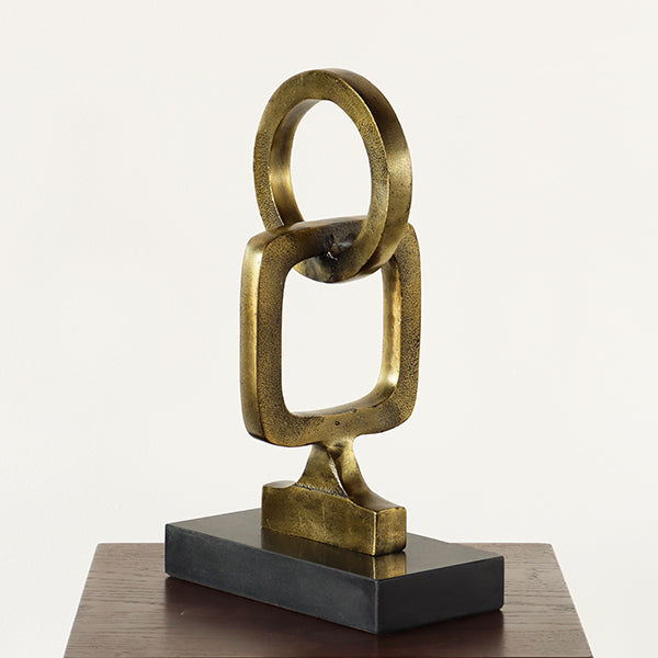 Gilded Aluminum Interlocking Sculpture - Cleared
