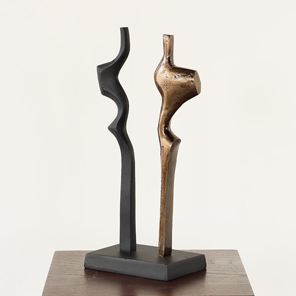 Black & Brass Abstract Standing Figures - Cleared