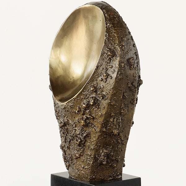 Cast Iron Textured Meteor Sculpture - Cleared