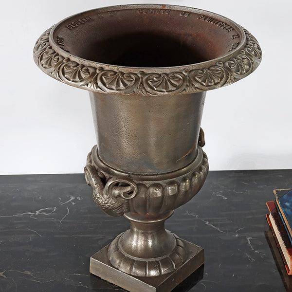 Pair of French Cast Iron Urns - Cleared Decor