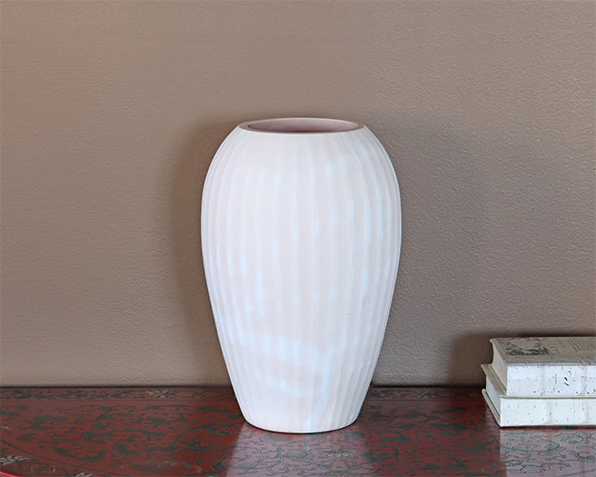 Set Of 2 Blush Vases With Swirl Pattern- Cleared