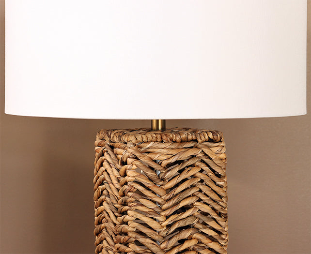 Woven Rope Chevron Patterned Table Lamp- Cleared