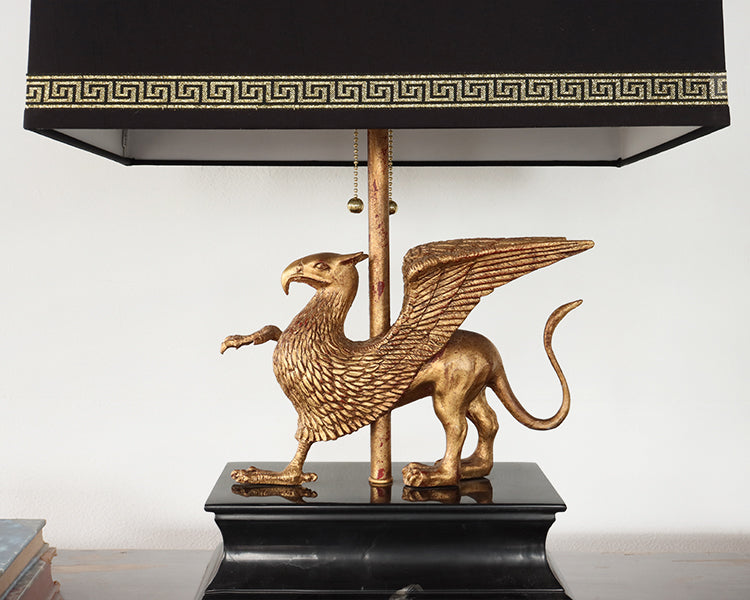 Brass Griffin Table Lamp -Cleared