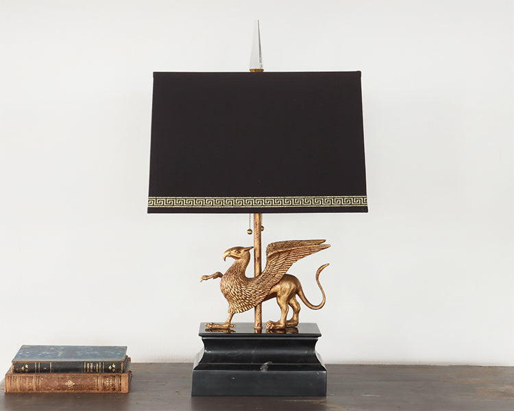 Brass Griffin Table Lamp -Cleared