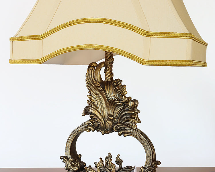 Gold Table Lamp w/ Leaf Design - Cleared Decor