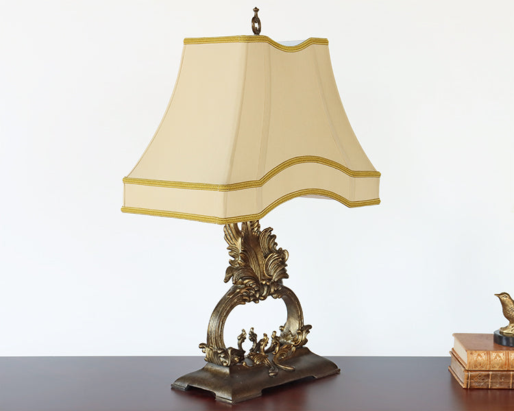 Gold Table Lamp w/ Leaf Design - Cleared Decor
