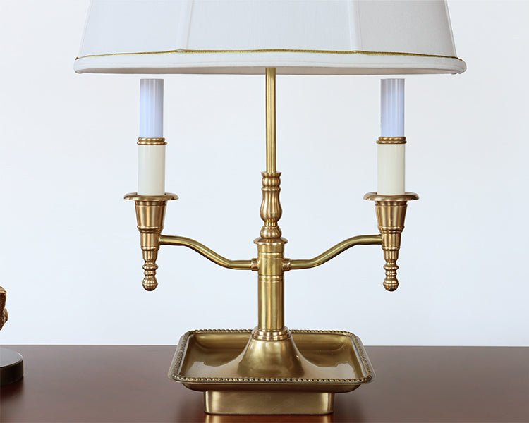 Brass Table Lamp with Tray Base - Cleared Decor
