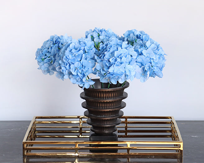 Bronze Deco Ridged Vase  - Cleared